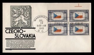 Dr Who 1943 Fdc Overrun Nations Czechloslovakia Wwii Patriotic Cachet E31188