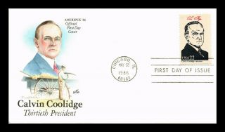 Dr Jim Stamps Us Calvin Coolidge Ameripex Presidents First Day Cover Chicago