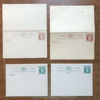 3 Qv Items Of Postal Stationery,  Reply Cards - Ref243