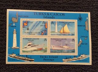 1978 Turks & Caicos Islands Souvenir Sheet / Stamps.  Turks Isl Passage.  Sc.  341a