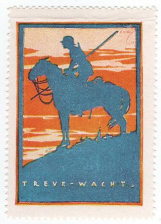 (i.  B - Ck) Germany (great War) Cinderella : Propaganda Stamp (watching)