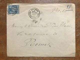1878 French Republic Postal Cover To Rome,  Italy - Ref254