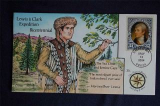 Lewis & Clark 37c Stamp Fdc Handpainted Collins N3835 S 3855 Sea Otter & Ermine