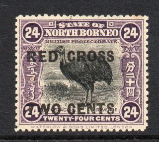 North Borneo 1918 24c,  2c O/p Red Cross Two Cents Sg 226