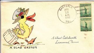 1941,  A Glad Easter,  Hand Drawn & Colored,  Ace (d10396)