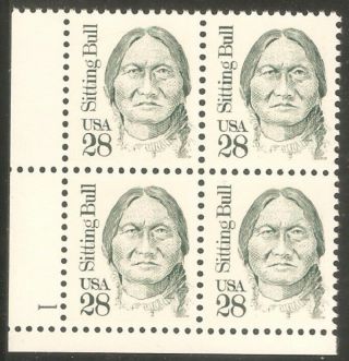 Us Usa Sc 2183 Mnh Fvf Pl Block Sitting Bull Hunkpapa Lakota Indian Chief