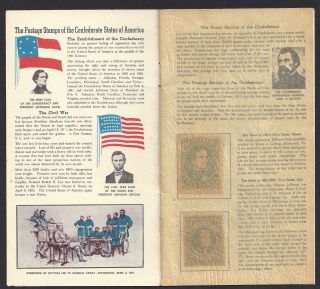 Tasco Educational Booklet Postage Stamps Of The Confederate States With Stamps