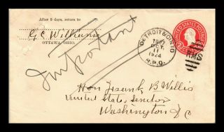 Dr Jim Stamps Us Railway Post Office Cover Detroit Cincinnati 1924 Rpo