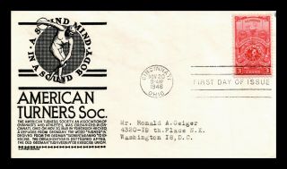 Dr Jim Stamps Us American Turners First Day Cs Anderson Cover Scott 979