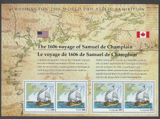 4074 Mnh Souvenir Sheet - The 1606 Voyage Of Samuel De Champlain