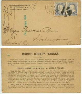 1888 Council Grove Kansas J M Henson & Co With Morris County Business Strengths