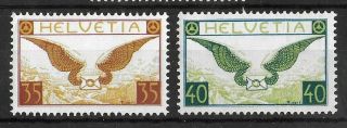 Switzerland 1929 Nh Airmail Complete Set Of 2 Michel 333z - 334z Vf