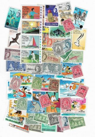 P829/1] 100 Different Turks And Caicos Islands Packet