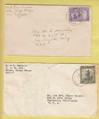 Ee73 Belgium Congo Twelve Different Covers Postcards Uk Usa; 1930s? - 1958