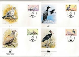 D278398 Birds Wwf Complete Set Of 4 Fdc 