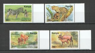 U82 2004 Kenya Fauna Wild Animals & Pups 769 - 72 Set Mnh