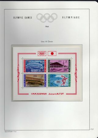 Olympic Games 1964 Tokyo Japan Set Mnh Umm Al Qiwain Souvenir Sheet