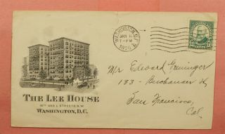 1926 Fdc 622 Lee House Hotel Advertising Dc Airmail