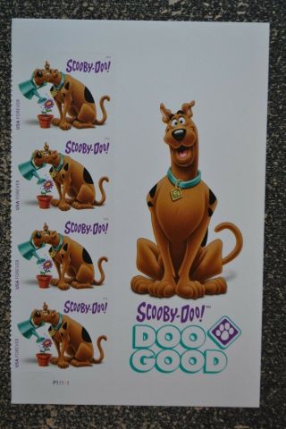 2018usa 5299 Forever Scooby - Doo - Header Plate Block Of 4 Nh