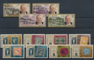 Lk73151 Ajman Stamp Expo Sir Winston Churchill Fine Lot Mnh