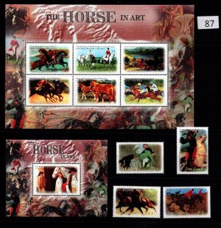 // Gambia - Mnh - Art - Painting - People - Horses