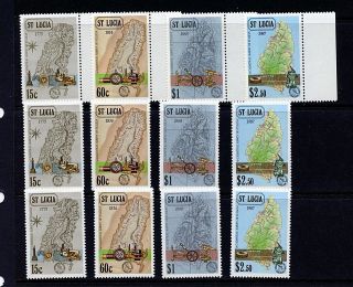 St Lucia 888 - 891 X (3) (st146) Comp 1987 Map,  Surveying,  Mnh,  Vf