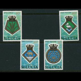 St Lucia,  Sc 405 - 08,  1976 Naval Coats Of Arms Issue.  Mnh