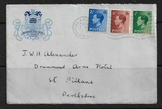 Gb 1936 Keviii Fdc (1st Sep) On Illustrated Cover Glasgow To Pirthshire
