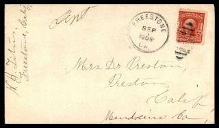 Mayfairstamps Us 1905 Freestone To Preston California Cover Wwb_61885