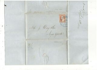 1853 Folded Letter,  Apalachicola,  Fl,  W/scott 11,  Ref: Exchange House