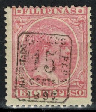 1897 Spanish/philippines Stamp - Sc 188 15c Black On 15c Rose Mh