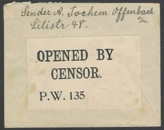 Germany Ww1 1916 Prisoner Of War Cover To Camp A,  Section 7 Ahmednagar India