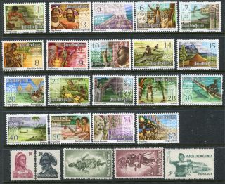 Papua Guinea 1961 - 73 Mnh 2 Sets To $2 24 Stamps