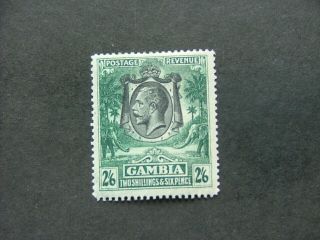 Gambia Kgv 1922 2/6 Black & Deep Green Sg137 Mm
