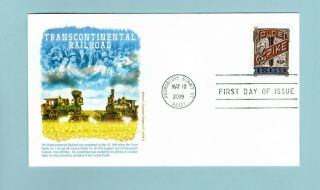 U.  S.  Fdc Graebner Cachet - The Golden Spike From Transcontinental Railroad