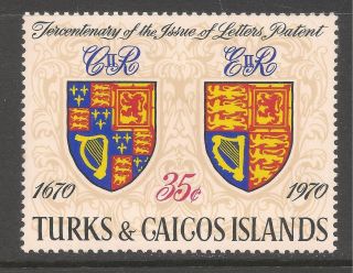 Turks & Caicos Islands 216 (a39) Vf Nh - 1970 35 Coat Of Arms