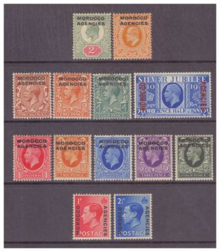 Morocco Agencies British Currency On Gb Edvii To Edviii X 13 Stamps Mm/mh