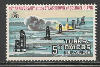 Turks & Caicos Islands 246 (a44) Vf Mnh - 1972 5c Rocket Launch,  Canaveral