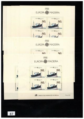 ,  10x Madeira 1988 - Mnh - Europa Cept - Ships -