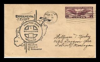 Dr Jim Stamps Us Wichita Cam 3 Experimental Flight Air Mail Cover 1930