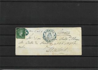 Spanish West Indies 1r On Cover Blue Oval Cancel To Madrid (p59)