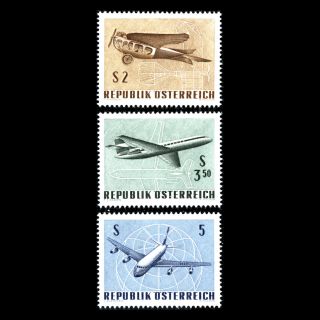 Austria 1968 - Airplanes - International Airmail Exhibition (ifa) - Sc C61/3 Mnh