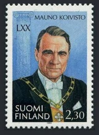 Finland 930,  Mnh.  Michel 1235.  President Mauno Koivisto,  70th Birthday,  1993.