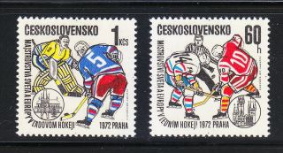 Czechoslovakia 1972 Mnh Sc 1811 - 1812 World & European Ice Hockey Championships
