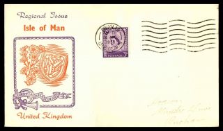Great Britain Channel Islands Isle Of Man 3d Issue 1958 Cachet On Unsealed Fdc