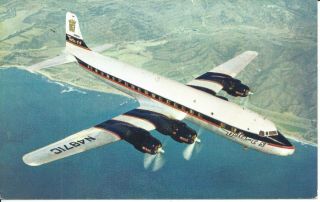 Vintage Delta C S Airlines Dc - 7 Post Card