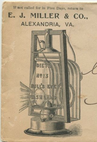 ALEXANDRIA VA MAR 1896 2 sided ADVERTISING 