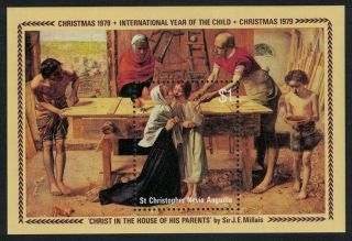 St.  Kitts - Nevis Christmas Paintings By Sir John Millais Ms Mnh Sg Ms429