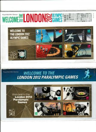2 Presentation Packs From 2012 Olympic & Paralympic Games Pp 474 & 475