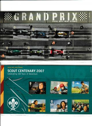 2 Presentation Packs From 2007 Grand Prix & Scout Centenary Pp399/400
